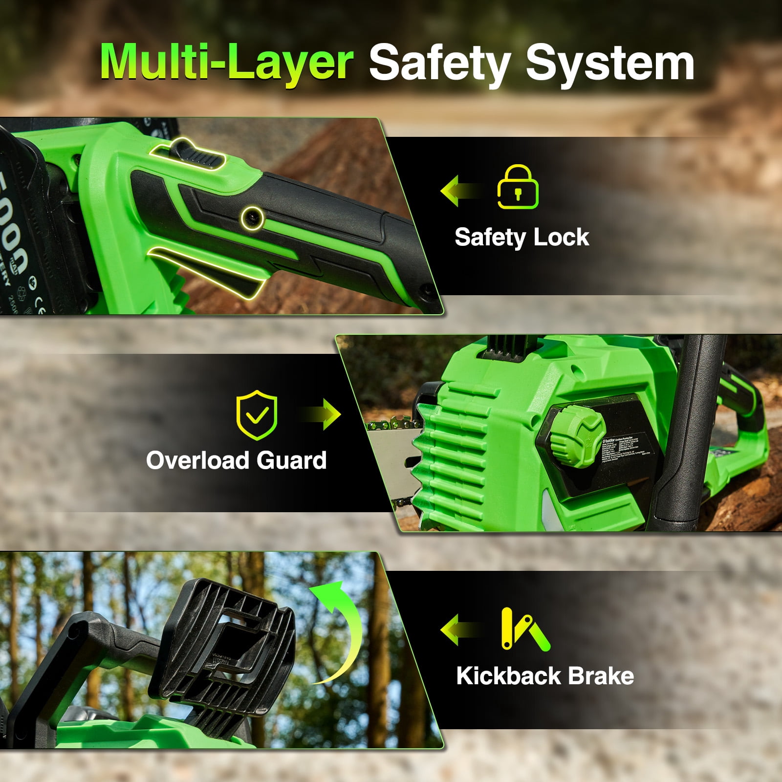 TaskStar 40V 16In Cordless Chainsaw Brushless Electric  Pruning Saws , 2×5.0Ah Batteries & Charger,Auto Oiling, for Tree Trimming Wood Cutting