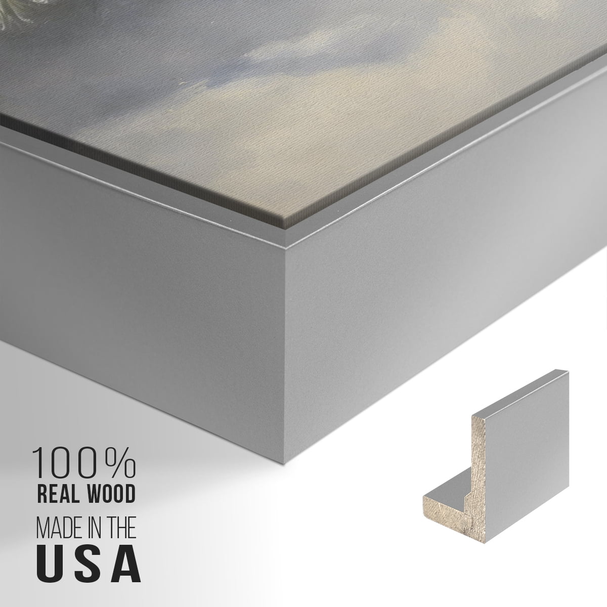 Vintage Landscape-CXCVIII By Wexford Home Framed in Silver Wood Gallery Wrapped Canvas 27 in. x 41 in.