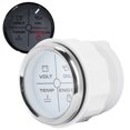 thumbnail image 2 of Agua 52mm/2in multifunción 4LED indicador de alarma voltio temperatura del agua presión de aceite indicador de alarma 12/24V para barco marino esfera blanca cubierta plateada LHCER Descripción de la referencia, 2 of 8