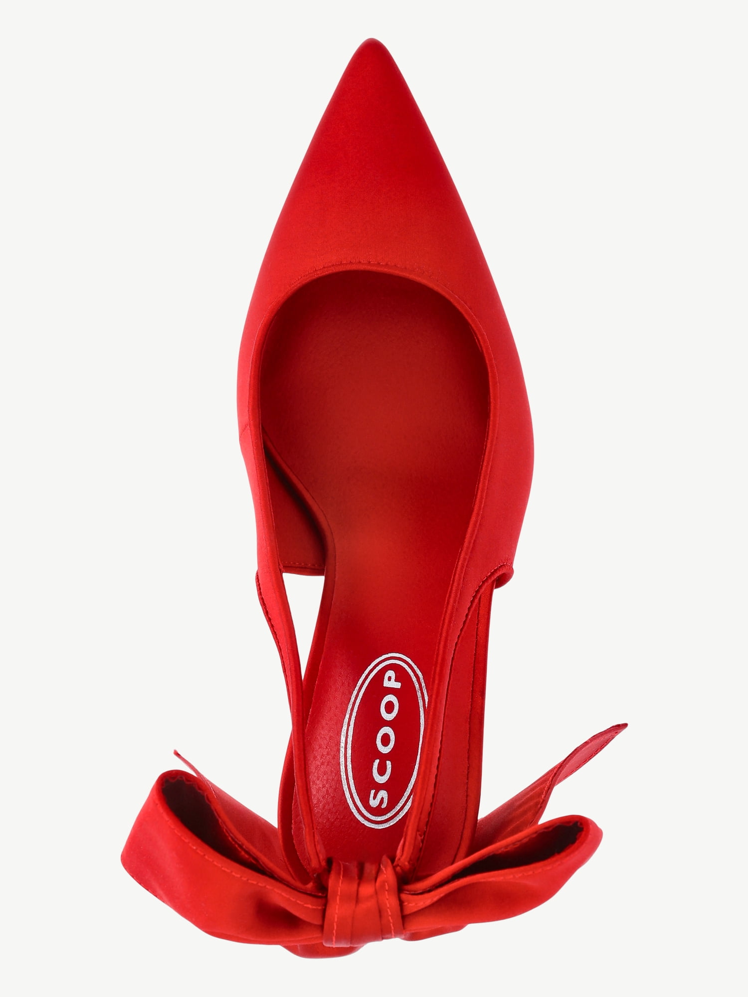 Scoop Women's Satin Slingback Heels with Bow