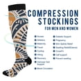 thumbnail image 2 of FORMRS Womens Knee High Socks Casual Long Thick Travel Daily Wear, 2 Pairs, Orange Art Pattern, 2 of 6