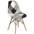 thumbnail image 3 of Emma + Oliver Turin Patchwork Fabric Chair with Wooden Legs, 3 of 9