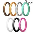 thumbnail image 1 of Bangcool 7PCS Silicone Ring Fashion Shimmering Powder Wedding Ring Couple Ring, 1 of 10