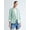 Green Basil Stripe, variant on Women's and Women's Plus Linen-Blend Single Breasted Blazer, Sizes XS-4X