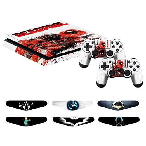 Skins PS4 Slim - Autocollants pour manette PS4 Playstation 4 Slim -  Autocollants pour manette PS4 Slim Accessoires Sony Playstation Four Slim  avec Dualshock 4 Deux contrôleurs Skin - Deadpool 