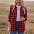 thumbnail image 2 of Textilo Button Down Plaid Shirts for Women Long Sleeve Lapel Collar Top with Pockets Blouse Lightweight 2026 Fashion Fall Business Casual Outfits,Wine M, 2 of 7