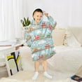 thumbnail image 6 of FORMRS Wearable Blanket Hoodie with Sleeves for Kids Cozy Flannel Sweatshirt, Red Trains Pattern, 6 of 7