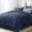 Navy Blue-King(102"x 90"), variant on Olive Green Cal King(104"x96") 7-Piece Pintuck Bed-in-a-Bag Bedding Set