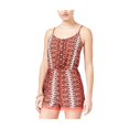 thumbnail image 1 of Ultra Flirt Womens Crochet-Trim Romper Mono, Rojo, Grande Ultra Flirt Mameluco, 1 of 1