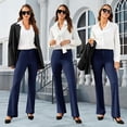 thumbnail image 3 of Womens Bootcut Dress Pants Business Casual Work Pants with Pockets High Waist Stretchy Trousers Pull On Office Slacks, 3 of 10