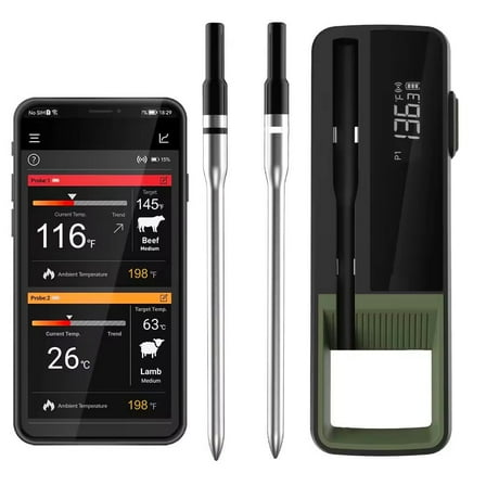 Wireless Long Range Dual Probe Meat Thermometer