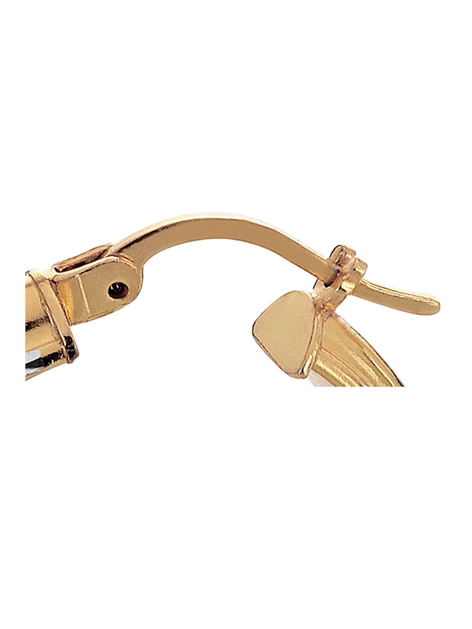 Gold over Sterling Silver 31 MM Byzantine Hoop Earrings