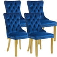 thumbnail image 7 of Sumdeal Mid-Century Modern Dining Chairs with Lion Head Pull Ring - High-End Tufted Velvet Upholstered Accent Chairs with Golden Legs & Nailhead Trim,Blue,Set of 4, 7 of 7
