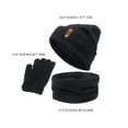 thumbnail image 4 of Conjunto de 3 piezas para mujer: gorro, bufanda y calentador de cuello de punto. Compatible con pantallas táctiles. Negro, 4 of 5
