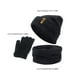 thumbnail image 4 of Conjunto de gorro, bufanda y guantes para hombre y mujer, calentador de cuello de punto térmico y pantalla táctil Negro, 4 of 5