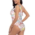 thumbnail image 4 of Honeii Retro Floral for women's one-piece swimsuit featuring a chic one-shoulder design experience elegance and style in the water-XX-Large, 4 of 6