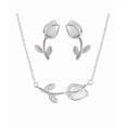 thumbnail image 2 of Collar Y Aretes De Flor Tulipan color plata, 2 of 4