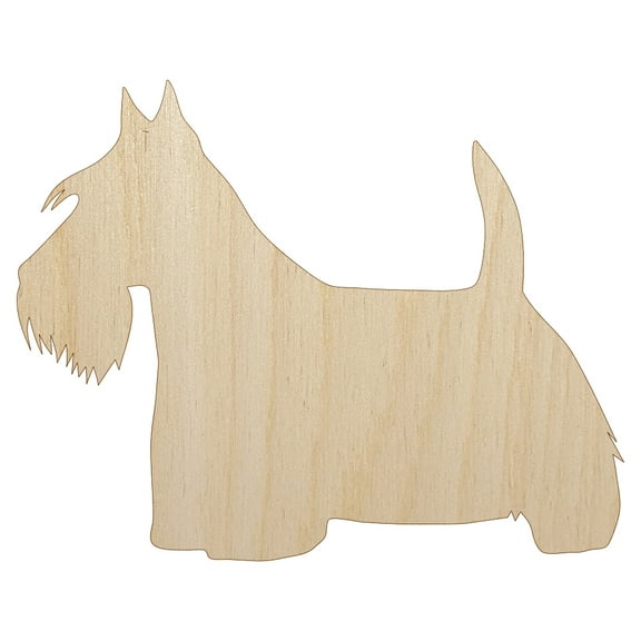 Scottish Terrier Scottie Dog Solid Wood Shape Unfinished Piece Cutout Craft DIY Projects - 4.70 Inch Size - 1/8 Inch Thick