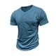 thumbnail image 4 of Blusas y camisas de manga corta con cuello en V para hombre, blusas casuales de moda con cuello en V, color liso, de manga corta, blusas, camisas, blusas para hombre, 4 of 8