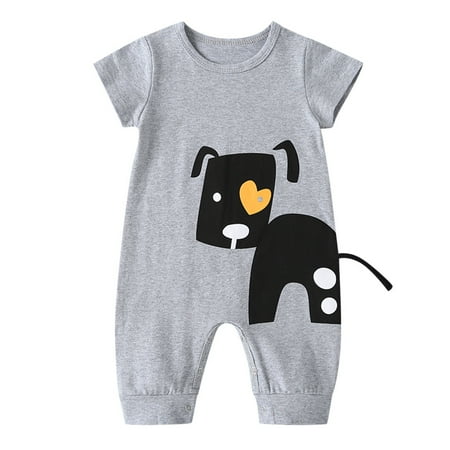 

Fsqjgq Clothes 12 Month Old Girl Summer Soft Short Sleeve Piece Baby Print Toddler Girls Romper One Cartoon Girls Romper&Jumpsuit Baby Clothes 3 Months Girl Cotton Grey 92