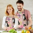thumbnail image 3 of Bernese Mountain Dogs with Pioneer Flower Apron-Garden Aprons for Women with Pockets-Cotton Linen Waterproof Kitchen Cooking Gardening Aprons Adjustable for Kitchen,Cooking,BBQ and Salon 33x27 Inch, 3 of 4