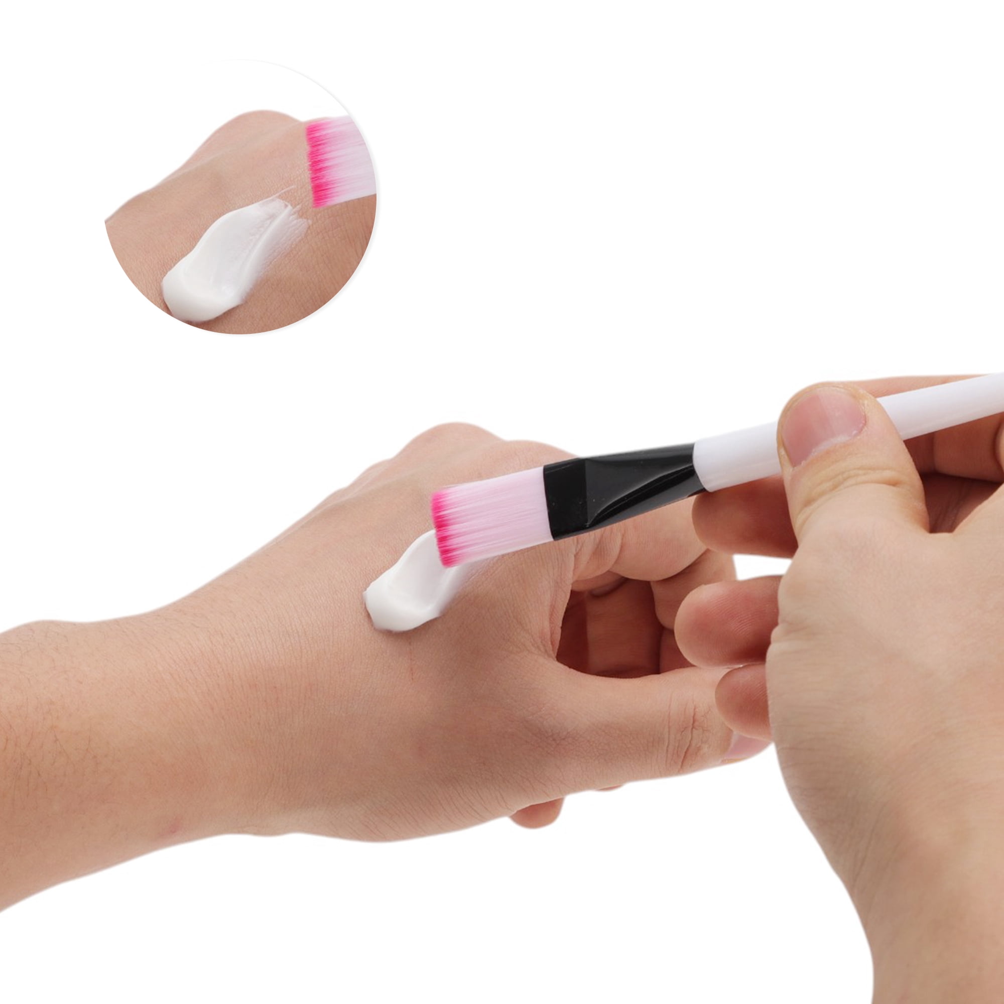 Unique Bargains Soft Face Mask Applicator 5 Pcs White, Pink