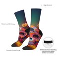 thumbnail image 4 of KLL Vintage Patterned Skull Print Cool Socks Men's Women's Crew Socks Funny Crazy Novelty Stockings, 4 of 6