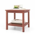 thumbnail image 1 of Patiojoy Patio Side Table Double-Tier Acacia Wood End Table Slatted Tabletop & Shelf Outdoor Small Side Table with Storage, 1 of 8