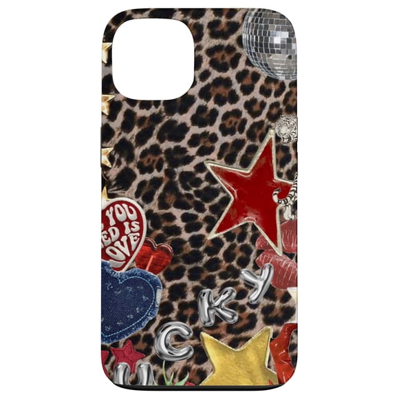 Funda para teléfono JessiCase iPhone 13 con estampado estético de guepardo