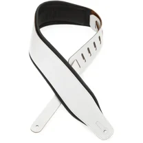 Levy's 3" Wide Top Grain Leather Guitar Strap - Panda