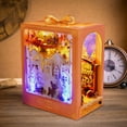 thumbnail image 6 of TOPCHANCES DIY Book Nook Kit, 3D Wooden Puzzle Bookshelf Insert Decor with LED Light, DIY Miniature Dollhouse Model Kit, Christmas Decorations Gifts   (New Year), 6 of 9