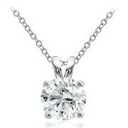 SILVERSPECK Sterling Silver 4ct Cubic Zirconia 10mm Round Solitaire Necklace