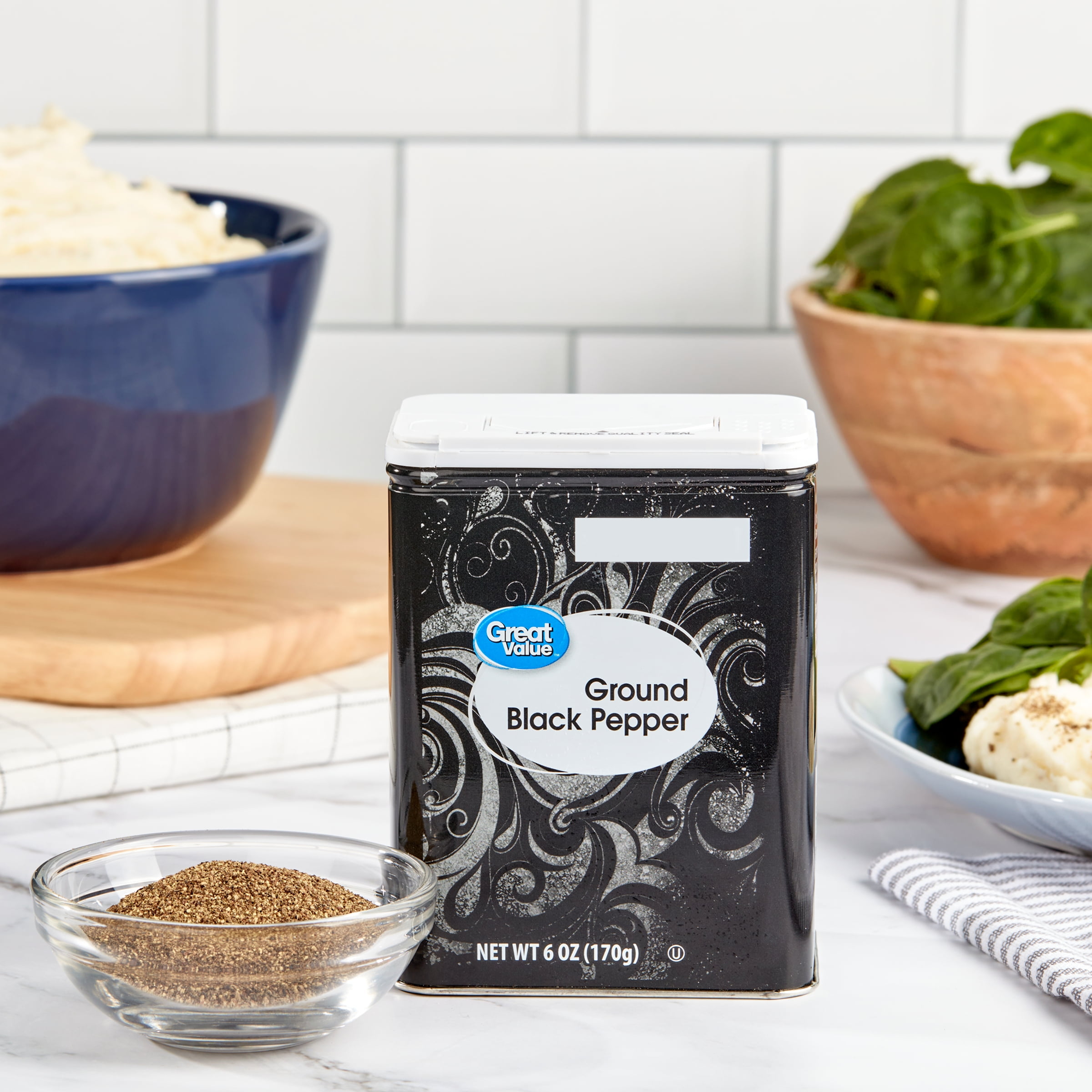 Great Value Ground Black Pepper, 6 oz