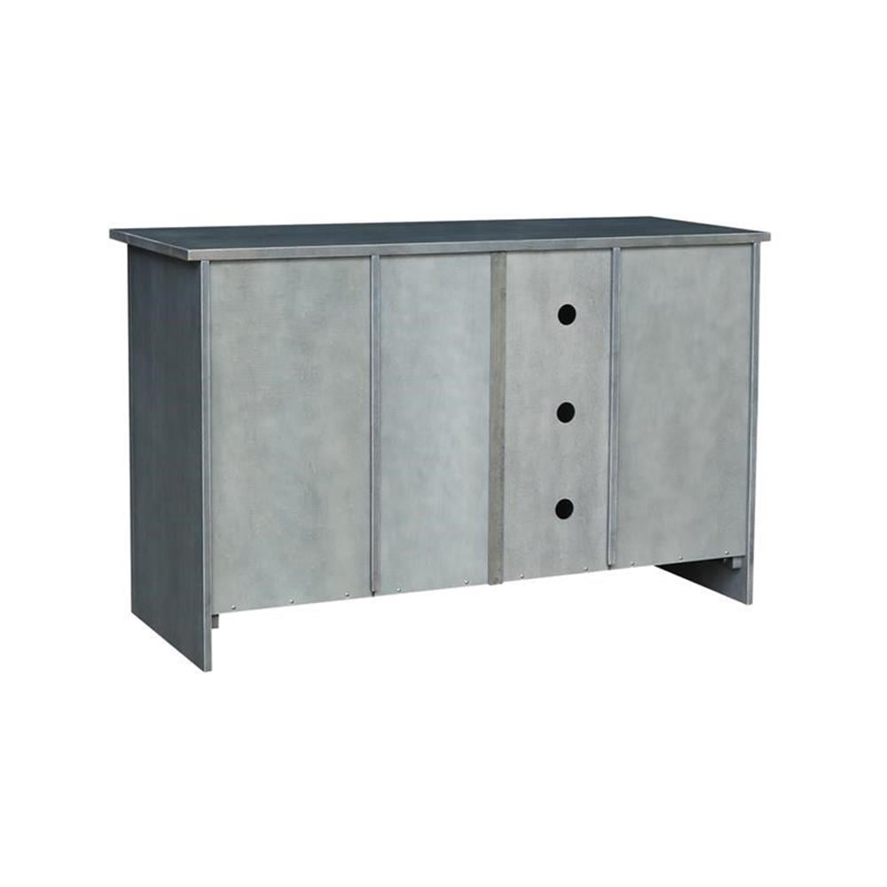 Entertainment/TV Stand with Open Shelves and 2 Doors in Gray - 48" Height