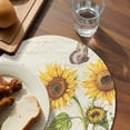 thumbnail image 3 of Farm Sunflowers Round 13 Inch Placemats Set of 8, Retro Flowers Butterfly Botanical Beige HeatResistant Non Slip Place Mats for Dining Table, Wipeable Braided Kitchen Table Mats for Housewarming, 3 of 9