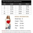 thumbnail image 6 of Pullover Sweaters for Women Cute Heart Print Valentines Day Cable Knitted Sweaters Crewneck Fall Winter Warm Long Sleeve Jumper Tops Alsol Lamesa, 6 of 6