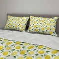 thumbnail image 2 of Lemon Comforter & Sham Bedding Set, Lemons and Leaves Half Sliced Summer Juicy Fruit Art Illustration, 3 pcs Duvet Set Microfiber Filling Quilt, 5 Sizes, Yellow Fern Green, by Ambesonne, 2 of 4