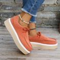 thumbnail image 2 of WILLBEST White Sneakers for Women Platform Ladies Fashion Retro Solid Suede Lace Up Round Toe Thick Sole Casual Shoes, 2 of 5