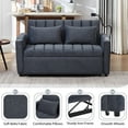 thumbnail image 4 of Convertible Sleeper Sofa Bed with Adjustable Backrest, Pull-Out Bed with 3 USB Ports, 2 Side Pockets, 2 Cup Holders and 360°Swivel Phone Holder, Loveseat Sofa Couch for Living Room, Blue Grey, 4 of 9