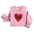 thumbnail image 5 of pimelu Sweatshirt for Women Womens Crewneck Sweatshirt Valentine's Day Fashion Heart Graphics Love Letter Print Pullover Blouses Ladies Loose Crewneck Long Sleeve Sweater Tops, 5 of 6