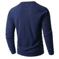 thumbnail image 4 of MOJOGO Quarter Button Up Shirts for Men Lightweight Long Sleeve Pullover Tops Loose Loungewear Top Classic Outfits Navy 3XL, 4 of 9