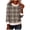 Khaki|Plaid, variant on Womens Plaid Shirts White Fluffy Furry Collar Trendy Holiday Clothes Casual Loose Fit Long Sleeve Pullover Tops (2XL, Dark Blue)