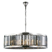 Urban Classic Chelsea 10-Light Metal Royal Cut Chandelier in Nickel