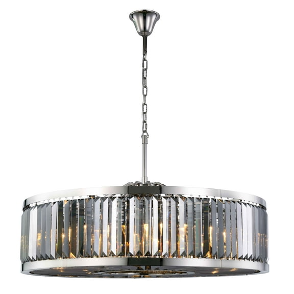 Urban Classic Chelsea 10-Light Metal Royal Cut Chandelier in Nickel