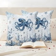 thumbnail image 3 of Outdoor Pillow Covers Blue Ocean Octopus Starfish Waterproof Pillow Cases 20x20 Set of 2, Summer Nautical Conch Throw Pillow Cover Pillowcase for Patio Balcony Couch Garden, 3 of 9