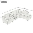thumbnail image 6 of BedLuxury 110’’ L-Shape Convertible Sectional Couches Sofas with Storage Chaise,Chenille Comfy Couches for Living Room,Cup Holder and USB Ports,Beige, 6 of 8