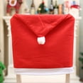 thumbnail image 4 of Navidad Papá Noel sombrero silla decoración suave universal para la silla de la cena casera, 4 of 9
