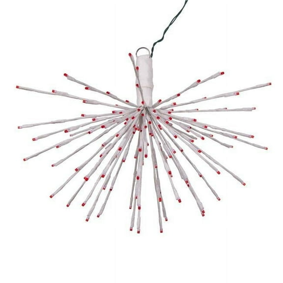 Vickerman 160 Lights x 24" White Starburst Red 5mm LED Lights, Plastic