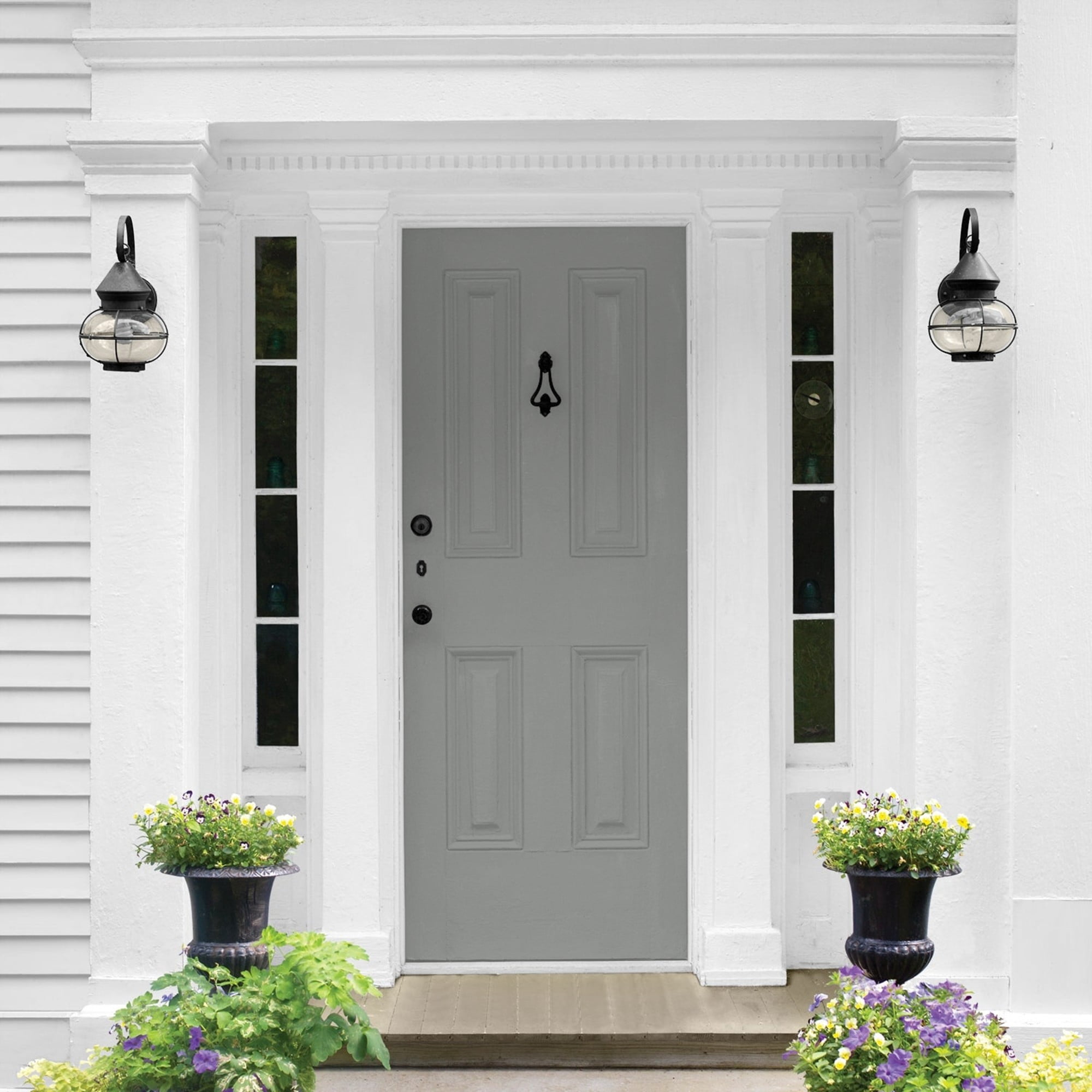 Glidden HEP Phoenix Fossil / Gray Semi-Gloss Exterior Paint with Primer, 1 Quart