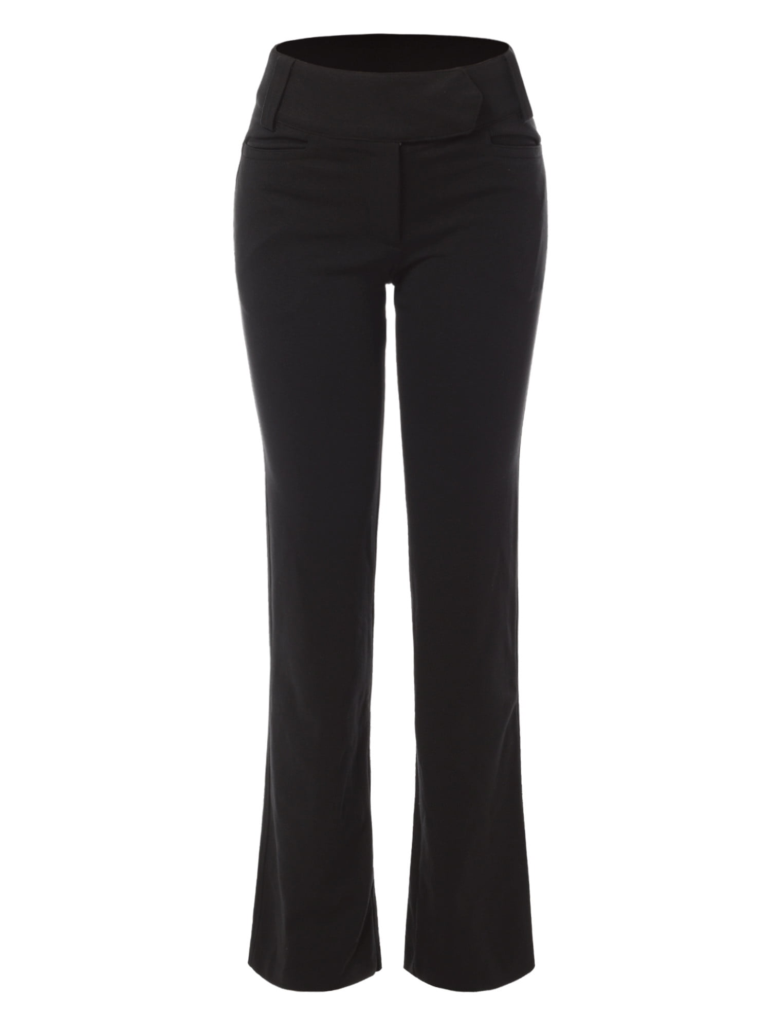 Made by Olivia Women's Stretchy Relaxed Boot-Cut Office Pants Trousers ...